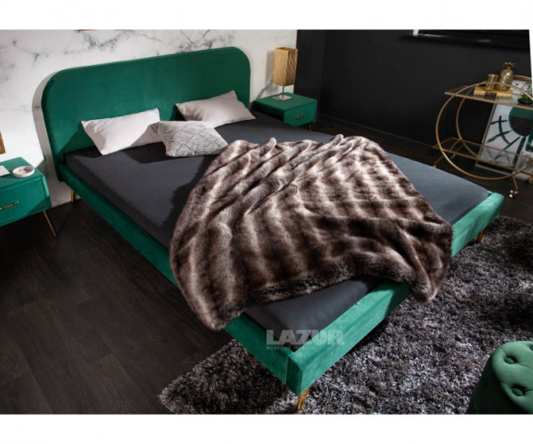Легло Famous 140/200 в цвят изумрудено зелено кадифе