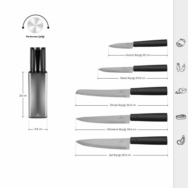 Комплект ножове Грами инокс 6 части