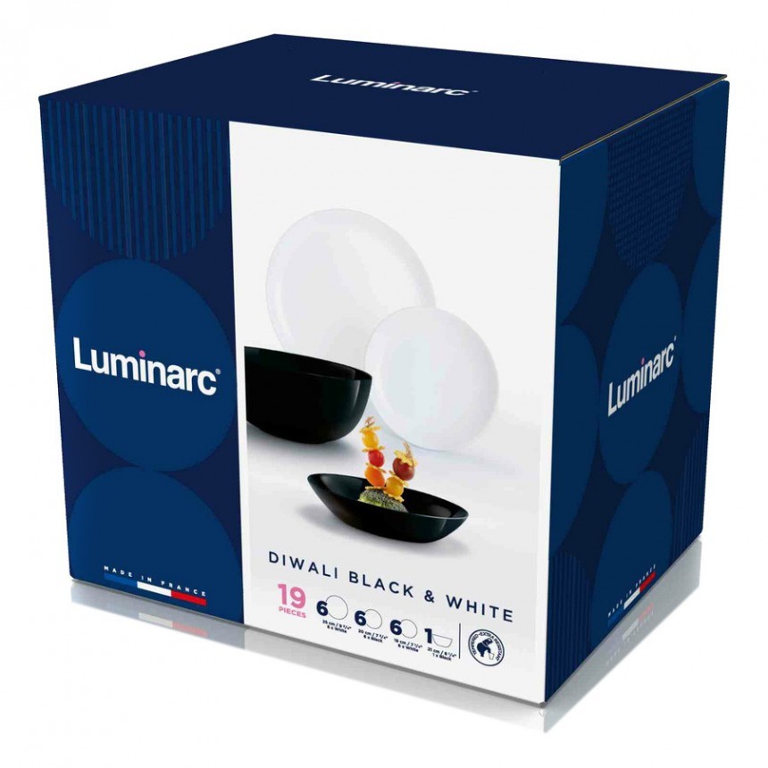 Сервиз за хранене Luminarc Diwali Black&White 19 части