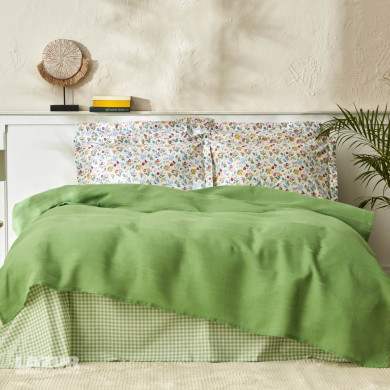 Двоен спален комплект с покривало Noya зелен