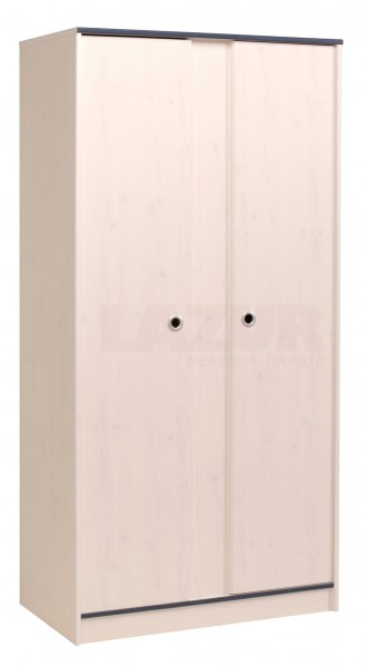 Двукрилен гардероб Смузи в бял цвят