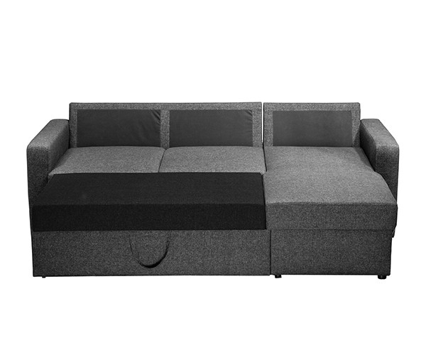 Ъглов разтегателен диван Делауеър с функция сън в текстил